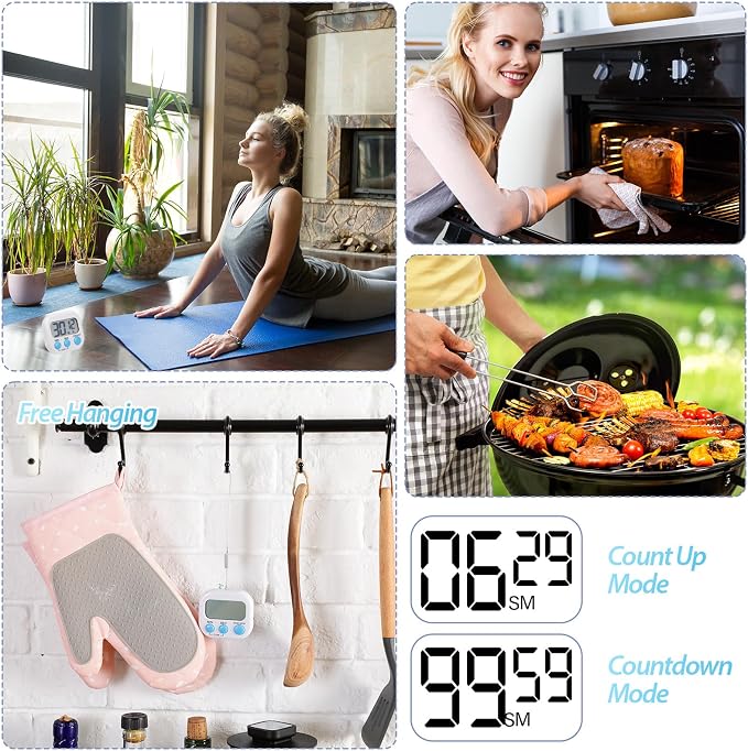 Weewooday 24 Pcs Digital Kitchen Timer Magnetic Timer Bulk On/Off Switch Minute - Image 7