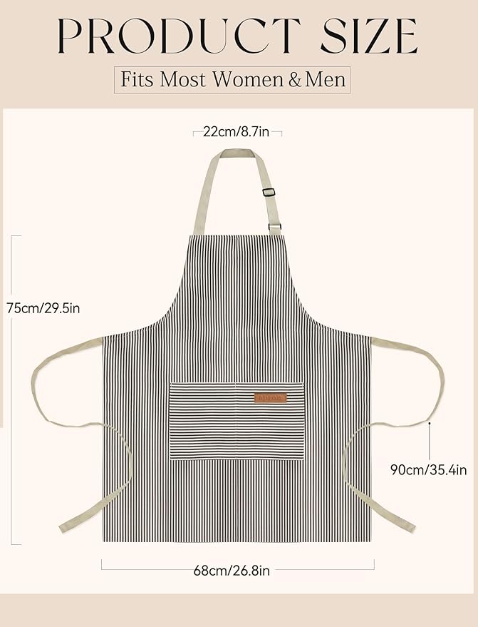 2 Pack Kitchen Cooking Aprons, Soft Aprons - Image 2