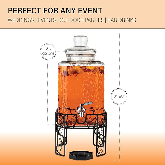 2.5 Gallon Glass Beverage Dispenser - Image 5