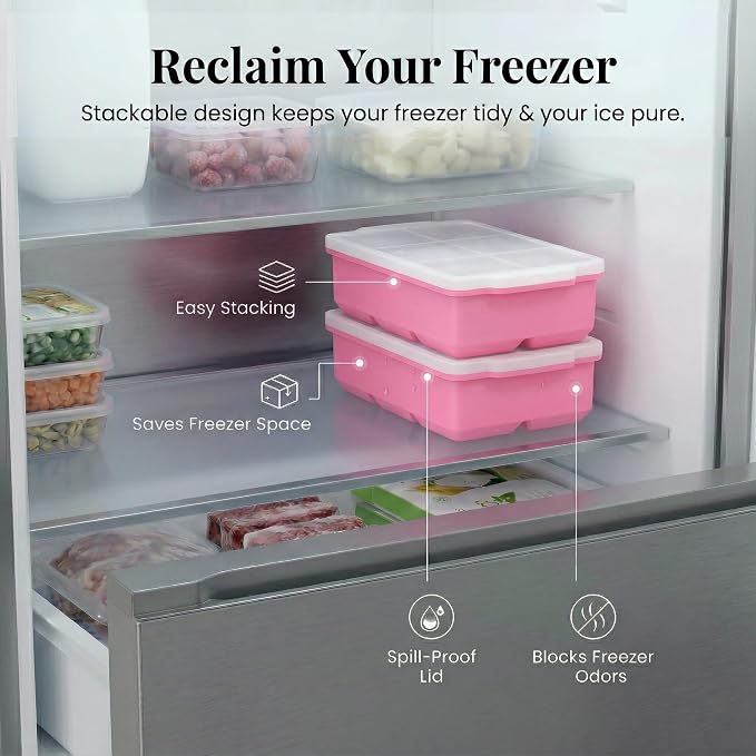 KitchFort Large Silicone Ice Cube Tray, Easy Release 2" Big Ice Cubes - Image 5
