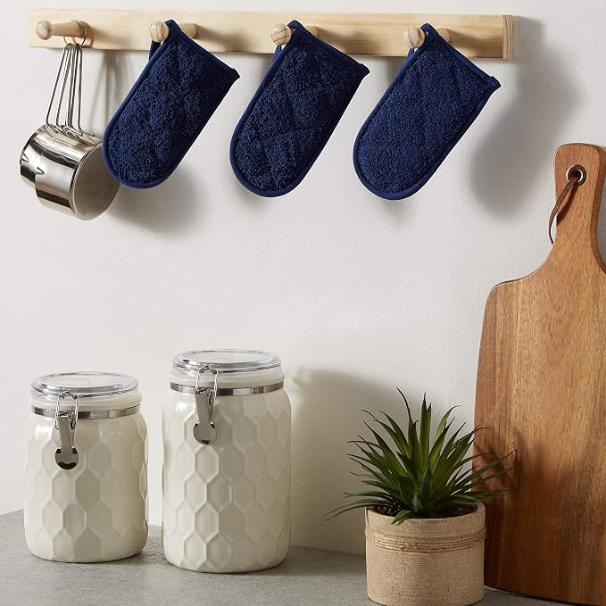 DII Basic Terry Collection Quilted 100% Cotton, Pan Handle, Nautical Blue - Image 8
