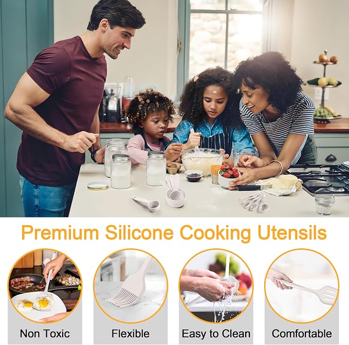 E-far Silicone Cooking Utensils Set, 25 Piece Kitchen Utensils - Image 5