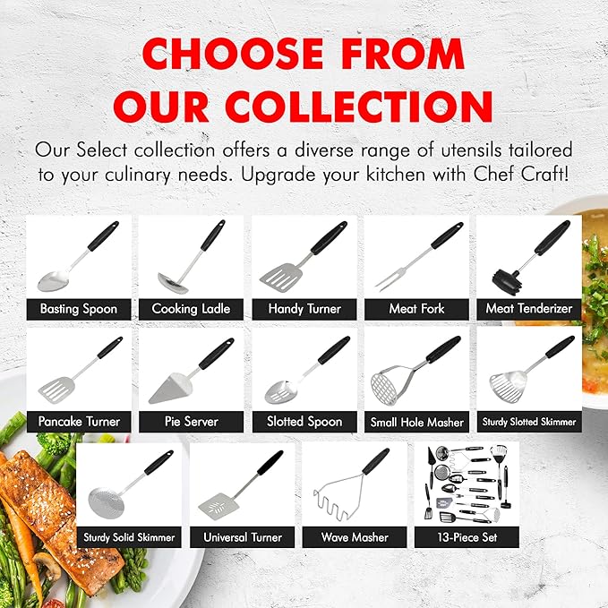 Chef Craft 13 Piece Select Stainless Steel Kitchen Tool Set - Image 7