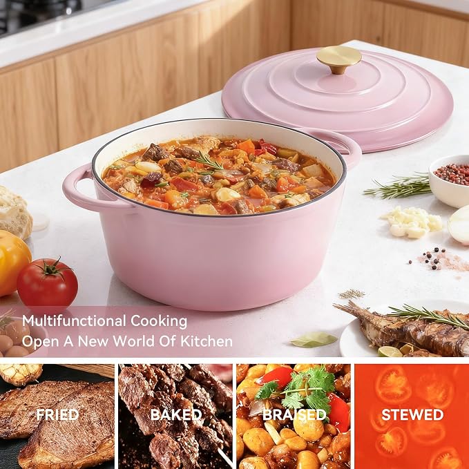 Miereirl 6 Quart Enameled Dutch Oven Pot - Image 3