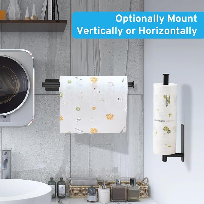 2nd Gen Paper Towel Holder Under Cabinet No Drilling, Self Adhesive or Drilling - Image 5