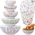 Patelai 10 Pcs Bowl Covers Reusable in 5 Size Stretch Cloth Fabric Elastic Food by Patelai