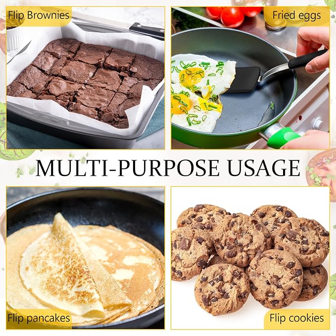 Silicone Cookie Spatula Turner 2 Pack Mini Brownie Spatula Flexible Kitchen - Image 6