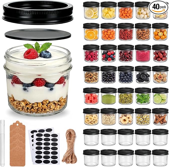 QAPPDA 4oz Glass Jars With Lids And Bands, Small Mason Jars, Mini Canning Jars by QAPPDA