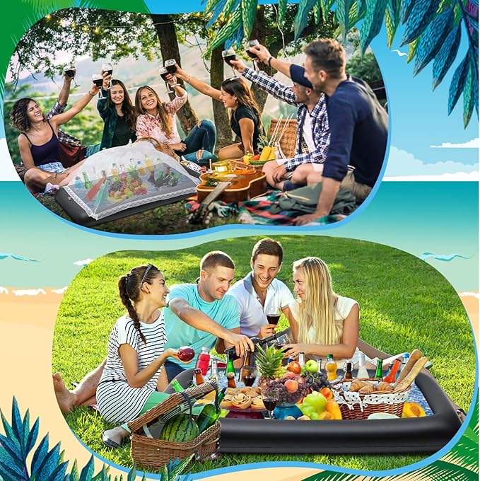 Leitee 3 Pcs Inflatable Serving Bar Kit Includes Salad Buffet Tray - Image 6
