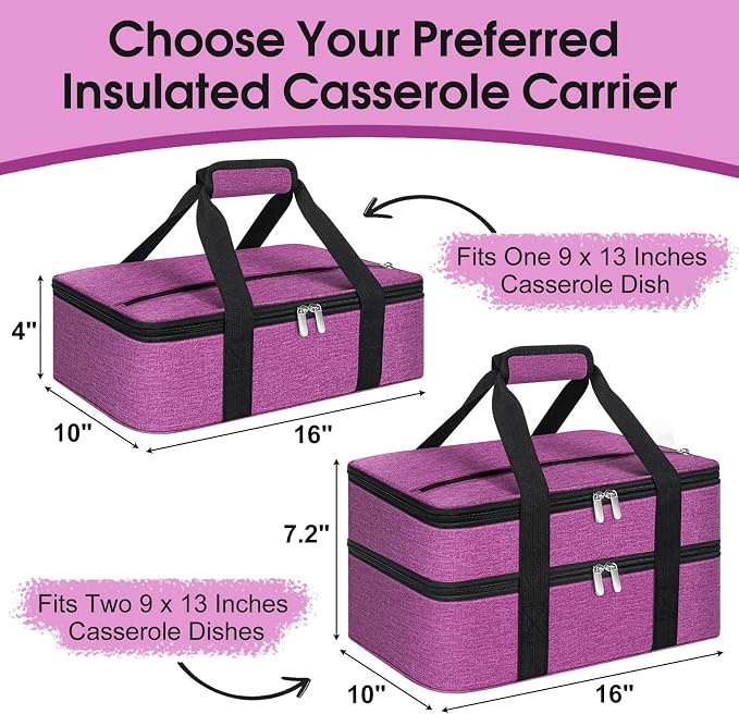 Double Insulated Casserole Carrier, Portable Casserole Carrier - Image 2