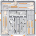 Silverware Drawer Organizer for Kitchen, Adjustable Utensil Drawer Organizer by HOMECOR