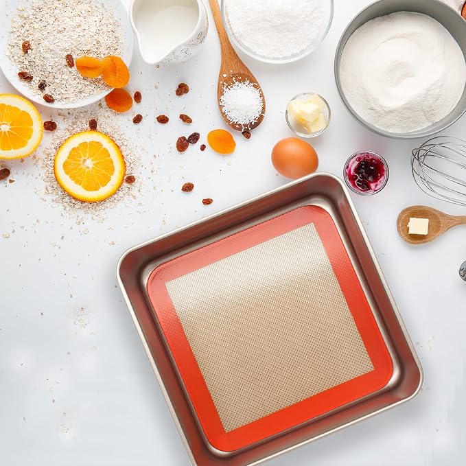 Silicone Baking Mats for 8 inch Square Cake Pan, Non-stick Reusable Cookie - Image 6
