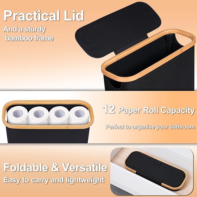 efluky Toilet Paper Basket 28L, Toilet Paper Holder - Image 3