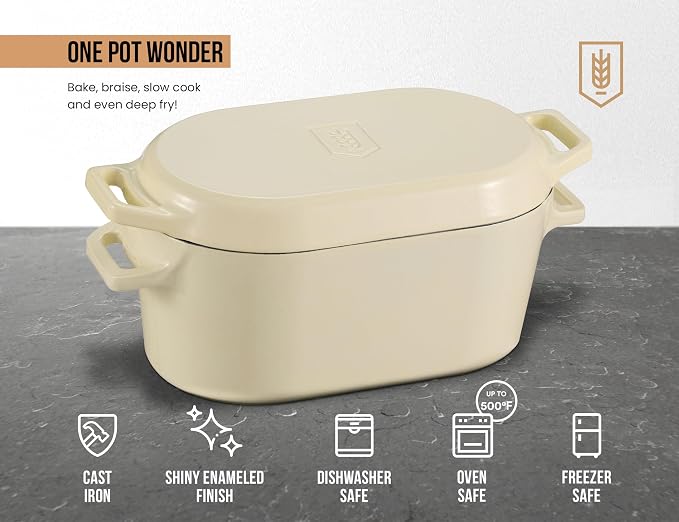 Kook Dutch Oven, for Bread Baking, Sourdough Loaf Pan, Dual Handles, Enameled - Image 7