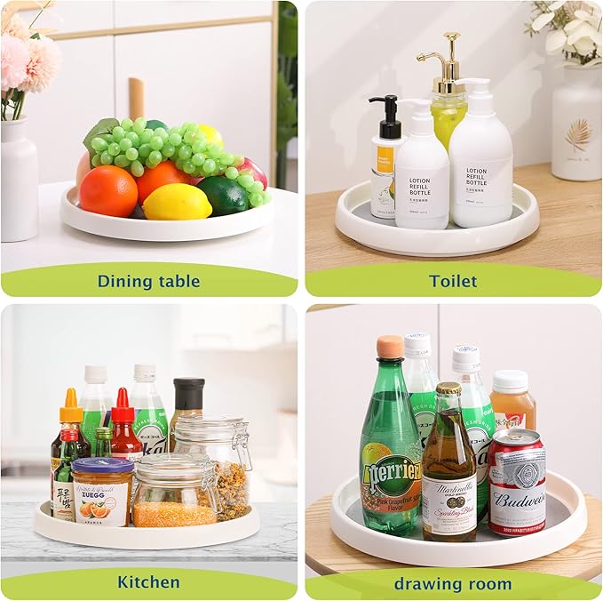 Set of 6, 10 Inch Non-Skid Lazy Susan Turntable, Lazy Susan Organizer - Image 7