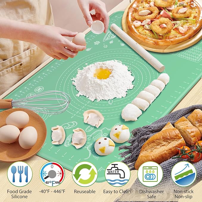 Silicone Pastry Mat 28" x 20" Extra Thick Non Stick Baking Mat - Image 2