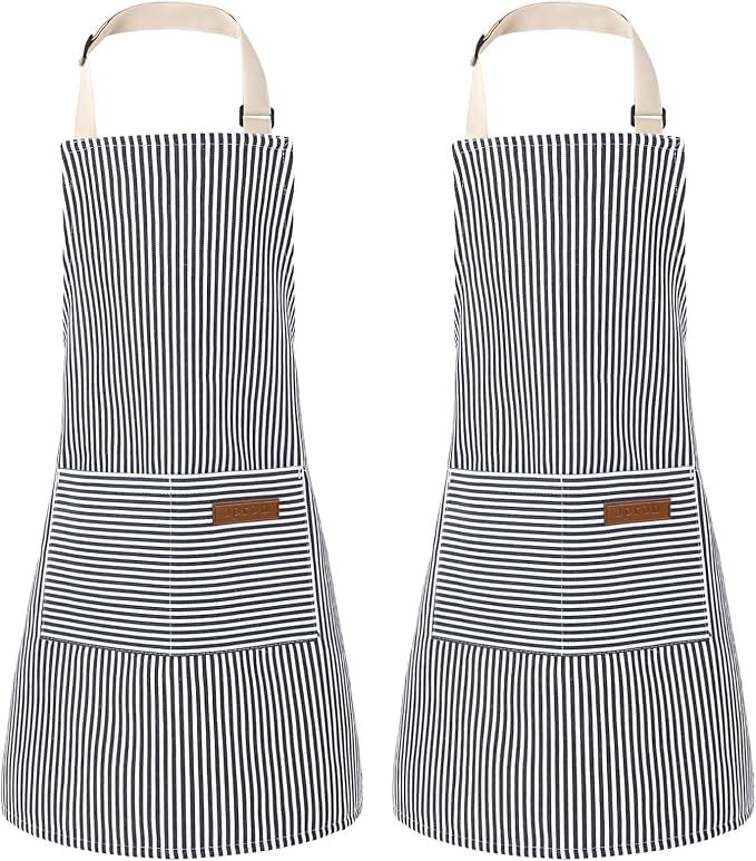 2 Pack Stripes Kids Apron, Kids Cooking Aprons by XLSXEXCL