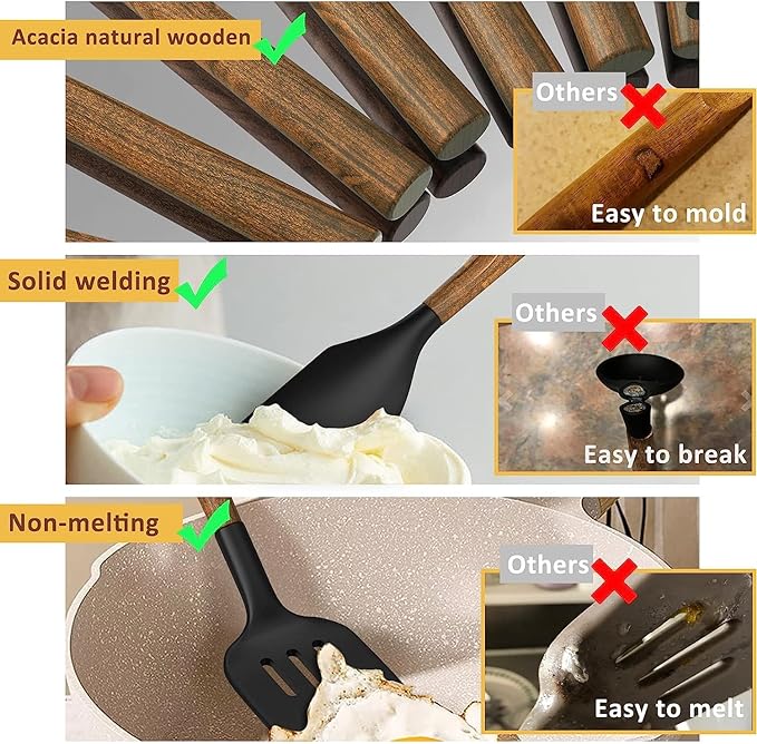 Silicone Cooking Utensil Set, Umite Chef 8-Piece Kitchen Utensils Set - Image 6