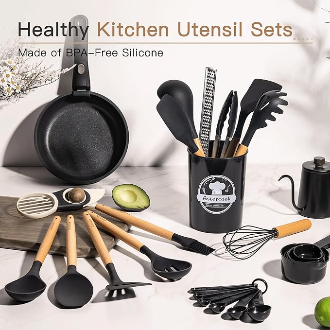 Astercook 39 PCS Kitchen Utensils Set, Silicone Cooking Utensil Sets - Image 3