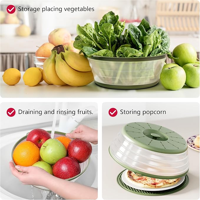 WVM Microwave Splatter Cover & Mat, Vented Collapsible Splatter Guard dish - Image 5