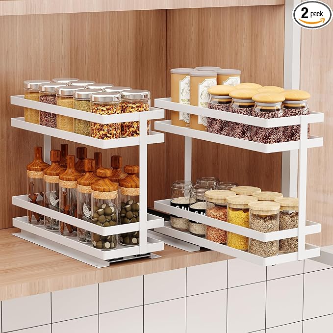 Mustorn 2 Pack Pull Out Spice Rack Organizer by MUSTORN