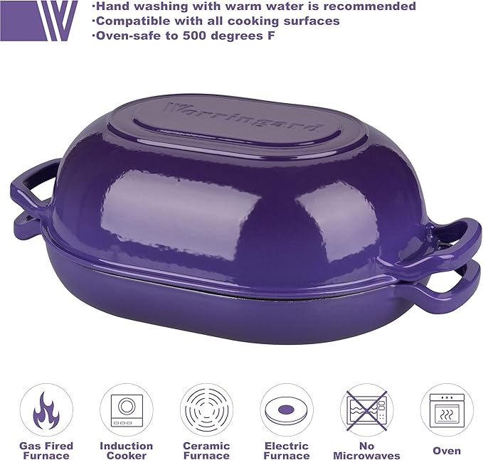 VORRINGARD Enameled Cast Iron Sourdough Bread Oven, Dutch Oven, Loaf Cast Iron - Image 3