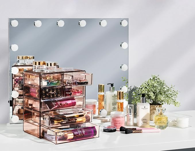 Sorbus Acrylic Makeup Organizer Set, 6-Drawer Vanity & Countertop Cosmetic - Image 2