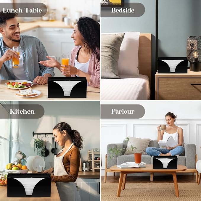 4Pack Paper Towel Dispenser Countertop Black Acrylic Paper Towel Holder - Image 7