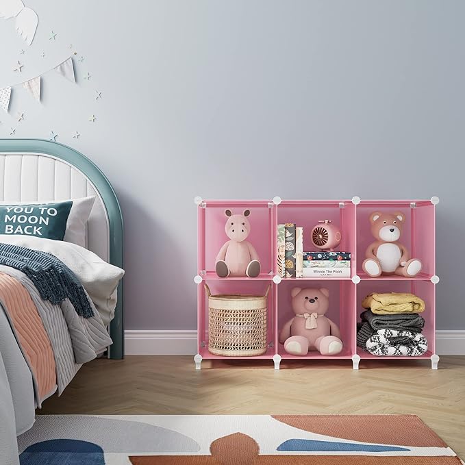 HOMIDEC 6-Cube Storage Shelf, Storage Bookcase Bookshelf - Image 4