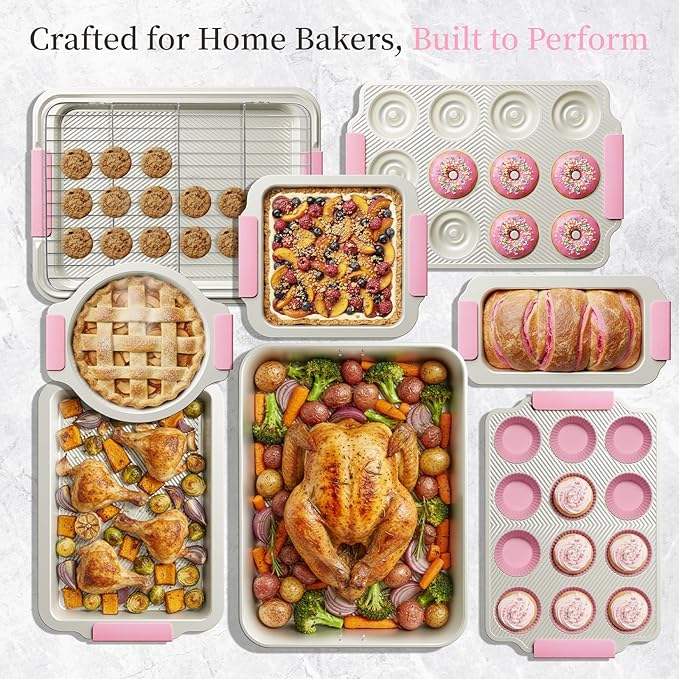 Kikcoin 25 PCS Stackable Baking Pans Set, Non-stick Bakeware Sets - Image 7