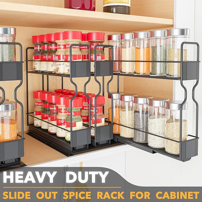 SpaceAid Pull Out Spice Rack Organizer, Heavy Duty Slide Out Seasoning Kitchen - Image 2