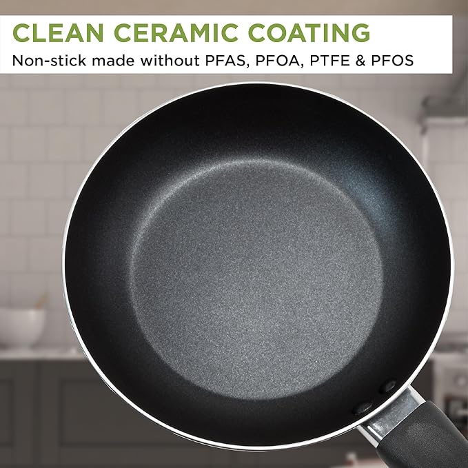 Ecolution Easy Clean Ceramic Nonstick Cookware Set, Dishwasher Safe Kitchen - Image 3