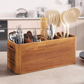 16" Wooden Kitchen Utensil Holder, Extra Large Acacia Wood Organizer by Unknown
