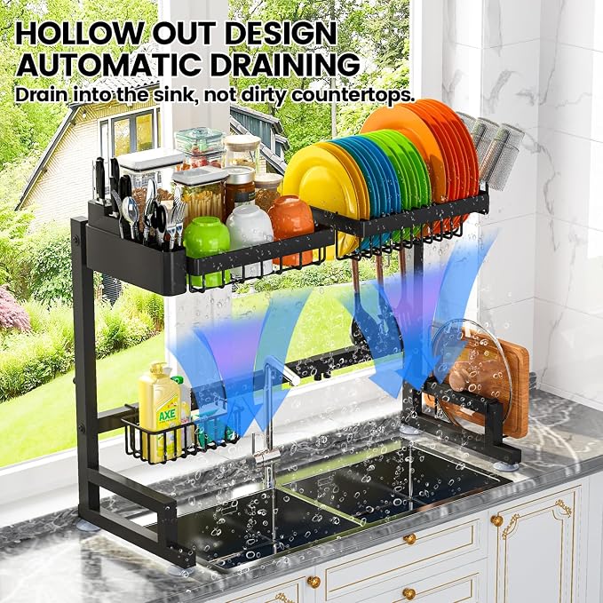 ADBIU 【Fit Sink 24.5"- 32" L 2023 Version Over Sink Dish Drying Rack Snap-On - Image 3