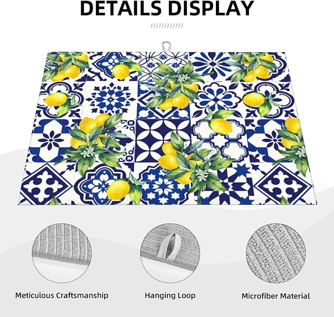 Lemon Mexican Tilt Dish Drying Mat - Image 4