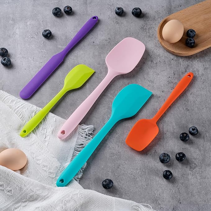 Silicone Spatula Set, 5 Piece Food Grade Rubber Spatulas - Image 6