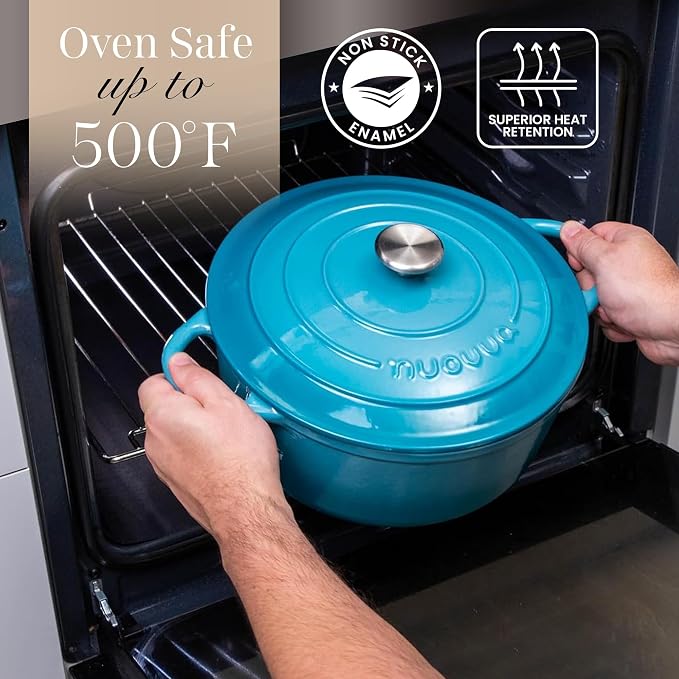 Cast Iron Pot with Lid – Non-Stick Ovenproof Enamelled Casserole Pot, Oven Safe - Image 5