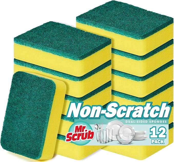 Mr. Scrub Sponges Kitchen Scrub Dish Sponge Scouring Pad, 12 Pack Cleaning by MrScrubCleaninghelpers
