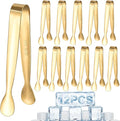 12 Pcs Gold Serving Tongs, Stainless Steel Ice Tongs Mini Sugar Tongs by ELASO