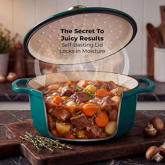 Zulay Kitchen 5 Quart Enameled Cast Iron Dutch Oven Pot - Image 4