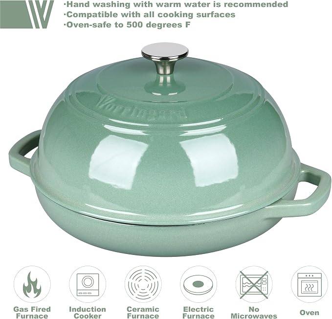 VORRINGARD Enameled Cast Iron Dutch Oven Pot - Image 3
