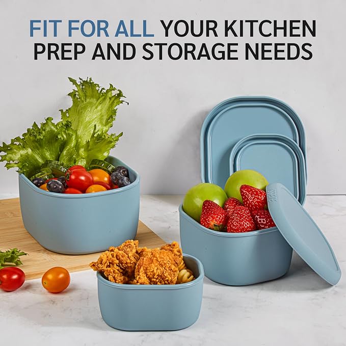 ISSEVE 12Pcs/Set Nesting Silicone Food Storage Containers - Image 5