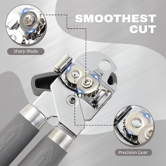 Manual Can Opener with Magnet, Heavy Duty Hand Can and Bottle Opener with - Image 3