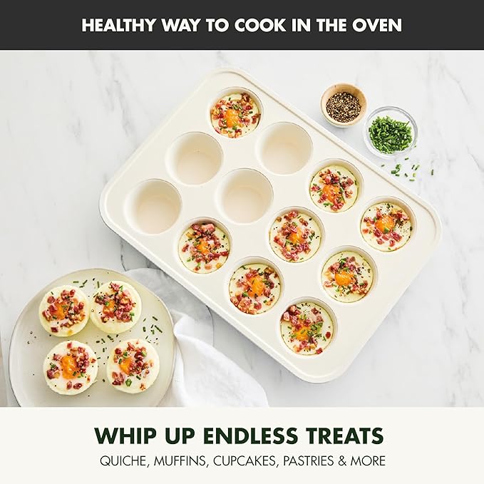 GreenPan Bakewell 12-Cup Muffin Pan, Healthy Ceramic Nonstick Bakeware - Image 5