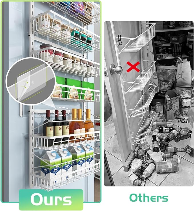 Mefirt Over The Door Pantry Organizer, Wall Mount Spice Rack, Pantry Hanging - Image 5