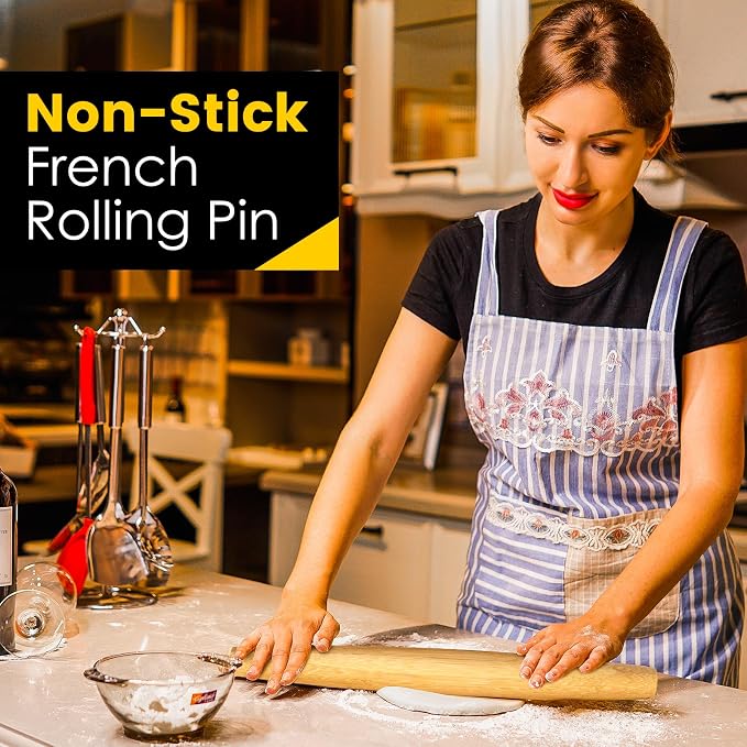 Classic French Rolling Pins Bamboo Wooden Rolling Pin - Image 5