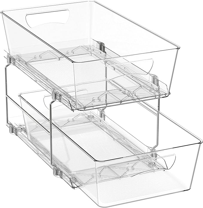 Simple Houseware 2 Tier Basket Drawer Cabinet Pull-Out Organizer by SimpleHouseware