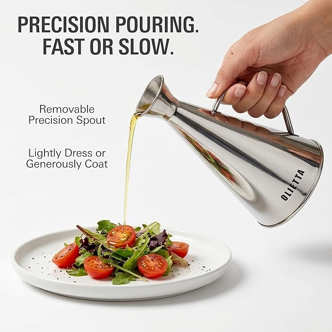 Olietta Olive Oil Dispenser Bottle Gold Stainless Steel Non Drip Leak Proof No - Image 3