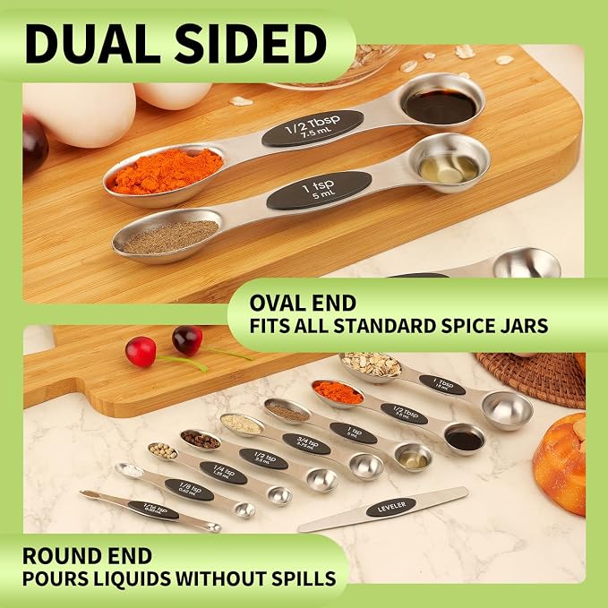 Magnetic Measuring Spoons Set Stainless Steel - Image 8