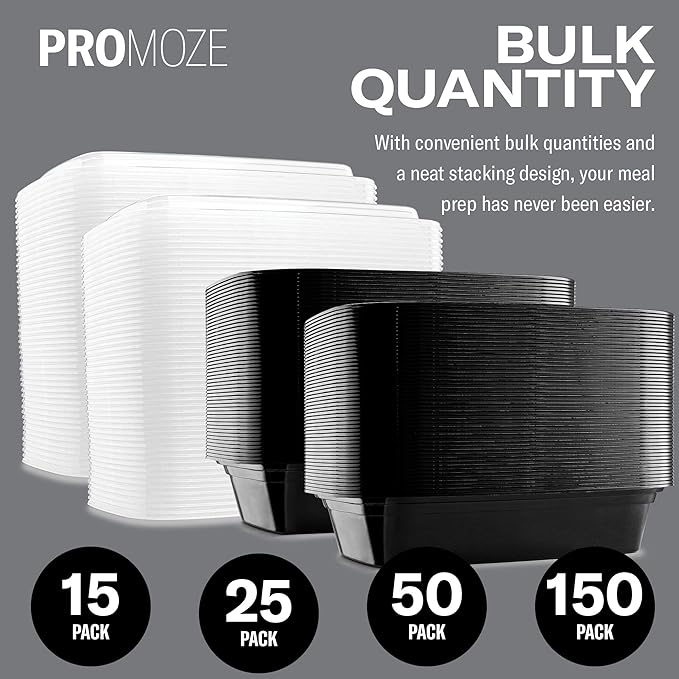 50-Pack Reusable Meal Prep Containers Microwave Safe Food Storage Containers - Image 4